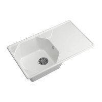 Kitchen sink GRANFEST UNIQUE 840L 1-чаша+крыло 840*500 мм белый 