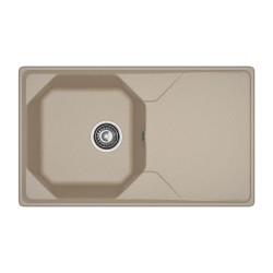 Kitchen sink GRANFEST UNIQUE 840L 1-чаша+крыло 840*500 мм песочный 