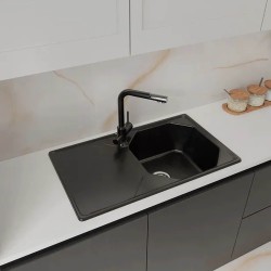 Kitchen sink GRANFEST UNIQUE 840L 1-чаша+крыло 840*500 мм черный 
