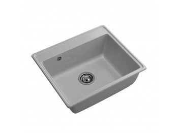 Kitchen sink GRANFEST VERTEX 580 1-чаша 580*500 мм серый 