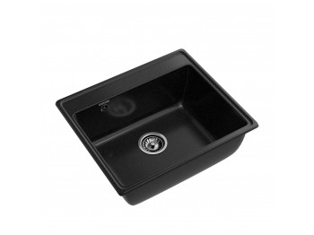 Kitchen sink GRANFEST VERTEX 580 1-чаша 580*500 мм черный 