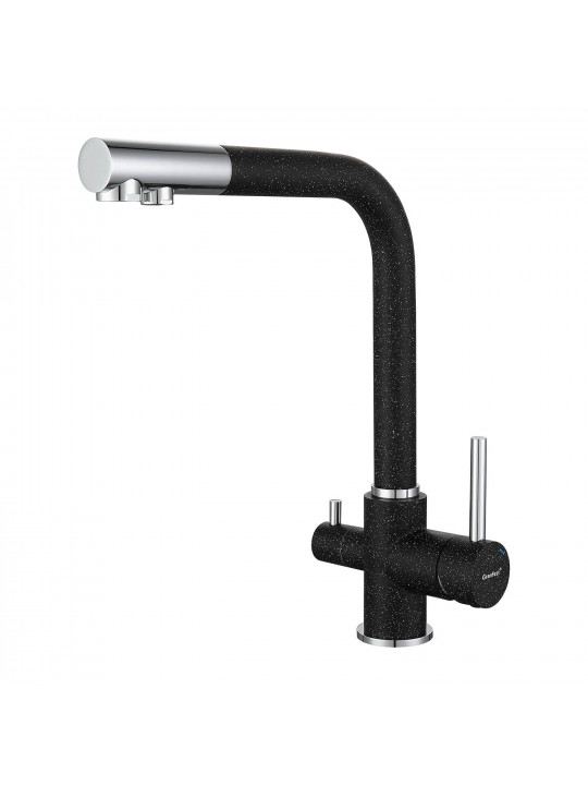 Kitchen tap GRANFEST СМЕСИТЕЛЬ Г-обр 3611 С краном питьевой воды D-35мм черный 