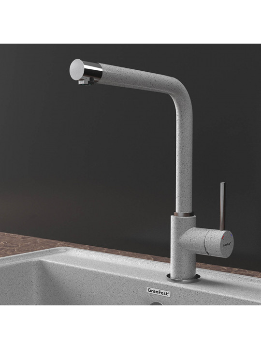 Kitchen tap GRANFEST СМЕСИТЕЛЬ Г-обр 3651 D-35мм серый 