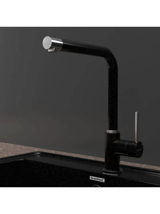 Kitchen tap GRANFEST СМЕСИТЕЛЬ Г-обр 3651 D-35мм черный 