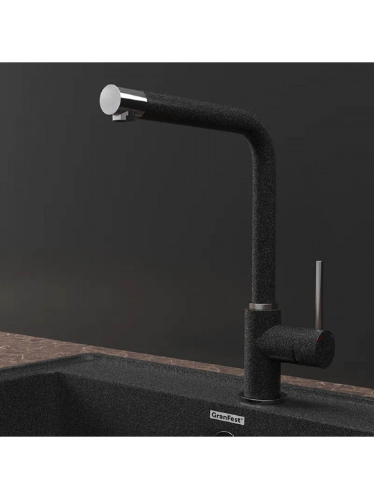 Kitchen tap GRANFEST СМЕСИТЕЛЬ Г-обр 3651. D-35мм графит 