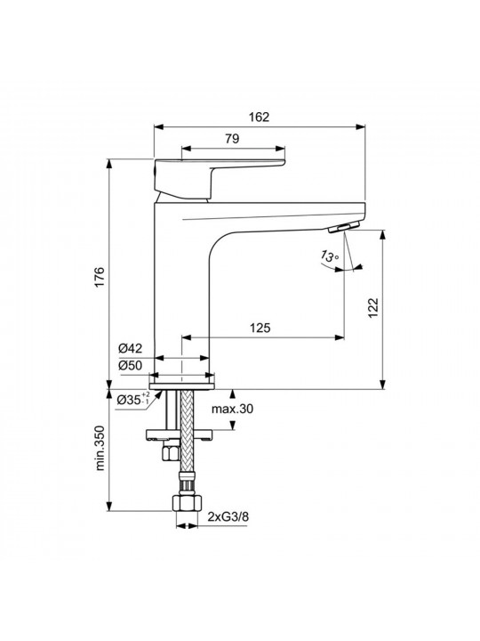 Ցնցուղ-ծորակ IDEAL STANDARD CERAFINE O BSN MXR H120 RMTD SBLK 5LPM (BC554XG)