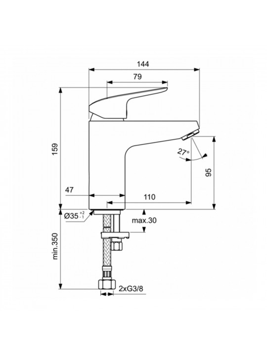 Shower-tap IDEAL STANDARD CERAFLEX BSN MXR RMTD GRANDE 5L/MIN (B1714AA)