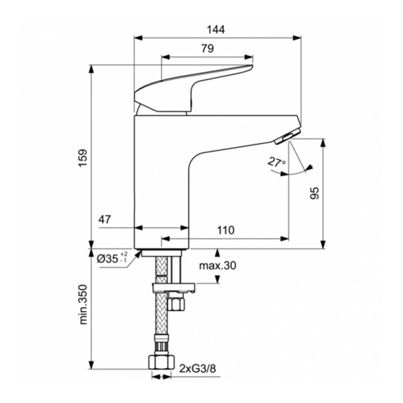 Shower-tap IDEAL STANDARD CERAFLEX BSN MXR RMTD GRANDE 5L/MIN (B1714AA)