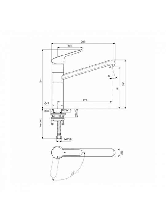 Shower-tap IDEAL STANDARD CERAFLEX SNK MXR RMTD HIGH SPT/SLDR (BC135AA)