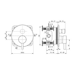 Душ-кран IDEAL STANDARD CERALINE BIN BSH SBLK KIT2 EASY BOX (A7389XG)