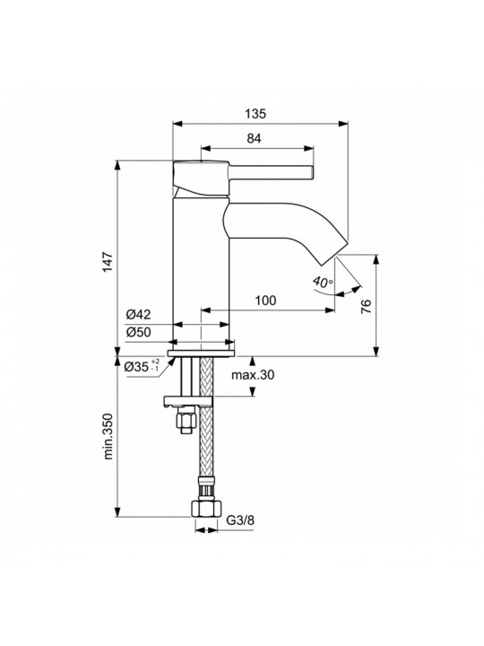 Shower-tap IDEAL STANDARD CERALINE BSN MXR RMTD CHR 5LPM (BC268AA)