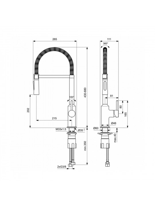 Shower-tap IDEAL STANDARD CERALOOK SNK MXR RMTD CHR 7LPM SEMI PRO (BC302AA)