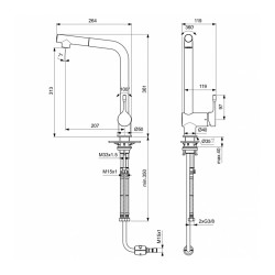 Душ-кран IDEAL STANDARD CERALOOK SNK MXR SDE/HDL PO HS/1F BLUEST (BC176AA)