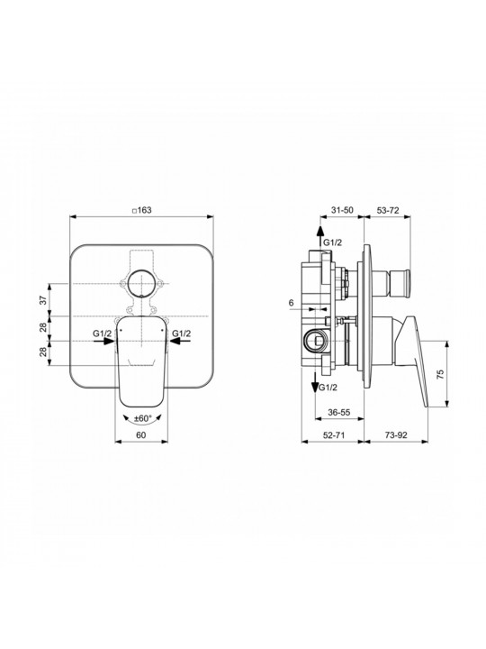 Душ-кран IDEAL STANDARD CERAPLAN BSH MXR B-IN CHROME CPL IT (BD259AA)