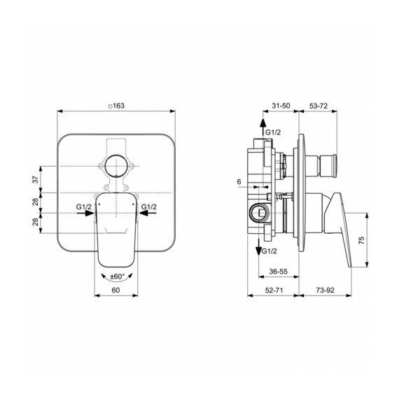 Ցնցուղ-ծորակ IDEAL STANDARD CERAPLAN BSH MXR B-IN CHROME CPL IT (BD259AA)