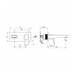 Душ-кран IDEAL STANDARD CERAPLAN BSN MXR BIN CHR KIT2 HORIZ 5L (BD244AA)