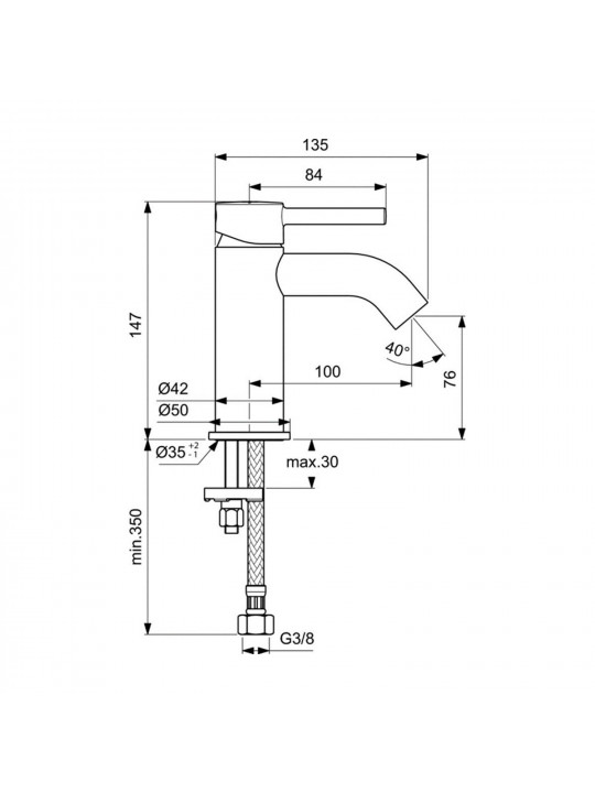 Shower-tap IDEAL STANDARD CERAPLAN BSN MXR RMTD SBLK 5LPM (BC268XG)