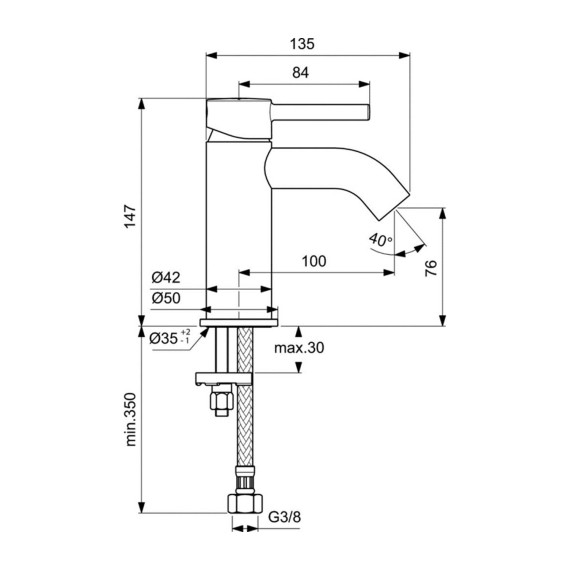 Ցնցուղ-ծորակ IDEAL STANDARD CERAPLAN BSN MXR RMTD SBLK 5LPM (BC268XG)
