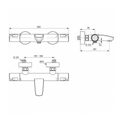 Душ-кран IDEAL STANDARD CERATHERM T50 BSH MXR EXPSD (A7223AA)