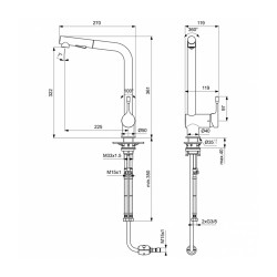 Душ-кран IDEAL STANDARD CLOOK SNK MXR SDE/HDL P/O HS/2F/BLACK (BC178AA)