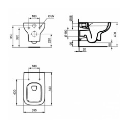 Toilet-bidet IDEAL STANDARD IS 1 LIFE A WHG BWL OF RL+ WHITE BXD (T471701)