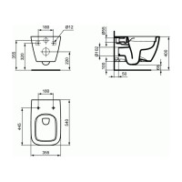 Туалет-биде IDEAL STANDARD IS 1 LIFE B WHG BWL HF RL+WHITE BXD (T461401)