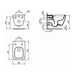 Toilet-bidet IDEAL STANDARD IS 1 LIFE B WHG BWL HF RL+WHITE BXD (T461401)