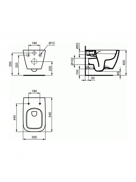 Toilet-bidet IDEAL STANDARD IS 1 LIFE B WHG BWL HF RL+WHITE BXD (T461401)