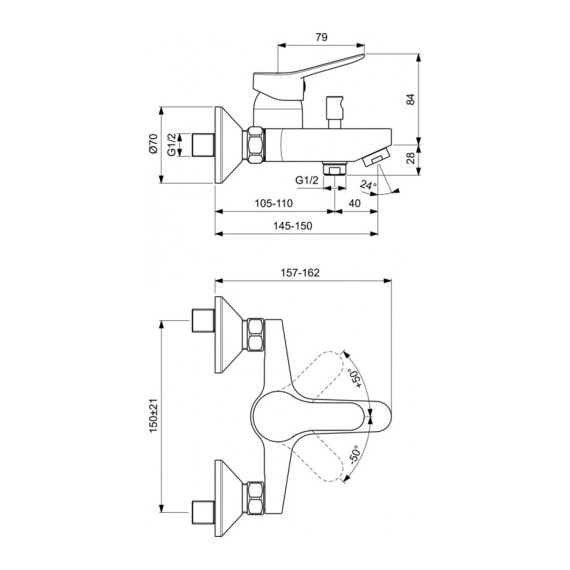 Душ-кран IDEAL STANDARD SCORPIO ПРОМО КОМПЛЕКТ (BD007AA)