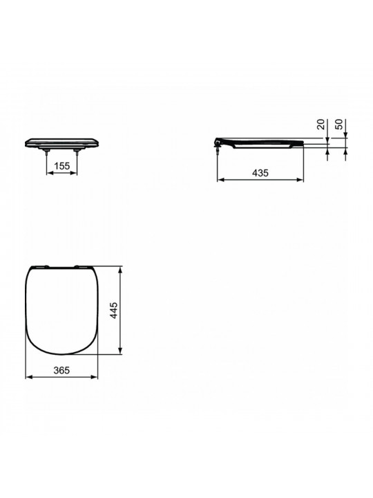 Туалет-биде IDEAL STANDARD TESI SEAT & CVR SILKBL SCL THIN SW NF (T3527V3)