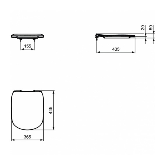 Զուգարանակոնք-բիդե IDEAL STANDARD TESI SEAT & CVR SILKBL SCL THIN SW NF (T3527V3)