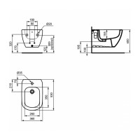 Toilet-bidet IDEAL STANDARD TESI WHG BID SILK WHT HF BXD (T3552V1)
