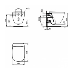 Toilet-bidet IDEAL STANDARD TESI WHG BWL WHITE AB HF BXD (T007901)