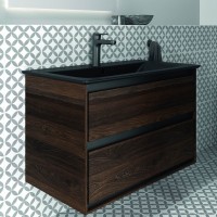 Раковина для ванной комнаты IDEAL STANDARD C.AIR BSN UNIT 80X44 SLKBLK & WOOD 2 DRWR (R0474NE)