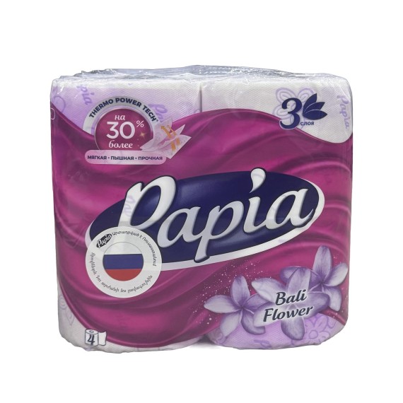 Toilet paper PAPIA BALI FLOWER 3PL 4PC (000068) 
