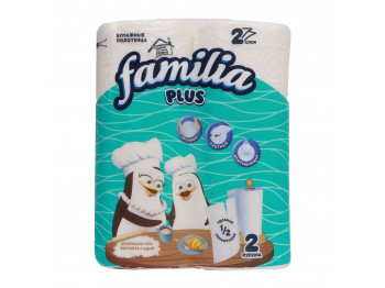 Бумажное полотенце FAMILIA KITCHEN TOWEL WHITE 2PL 2X14-100 (000259) 