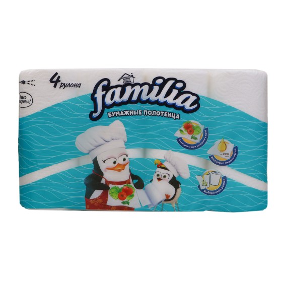 Салфетка FAMILIA KITCHEN TOWEL WHITE 2PL 4X7-100(000266) (0266)