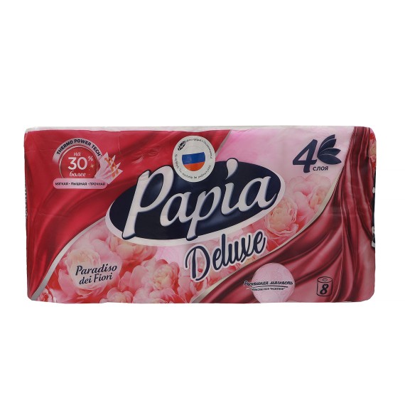 Туалетная бумага PAPIA DELUXE PARADISO FLORI 4PLY 8PCS (001515) 
