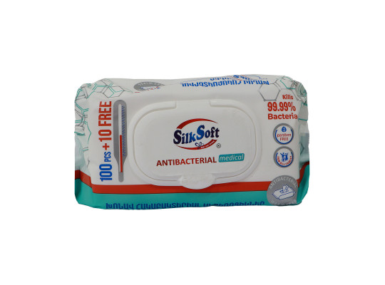 Wet wipe SILK SOFT ANTIBACTERIAL 100+10PC (012188) 