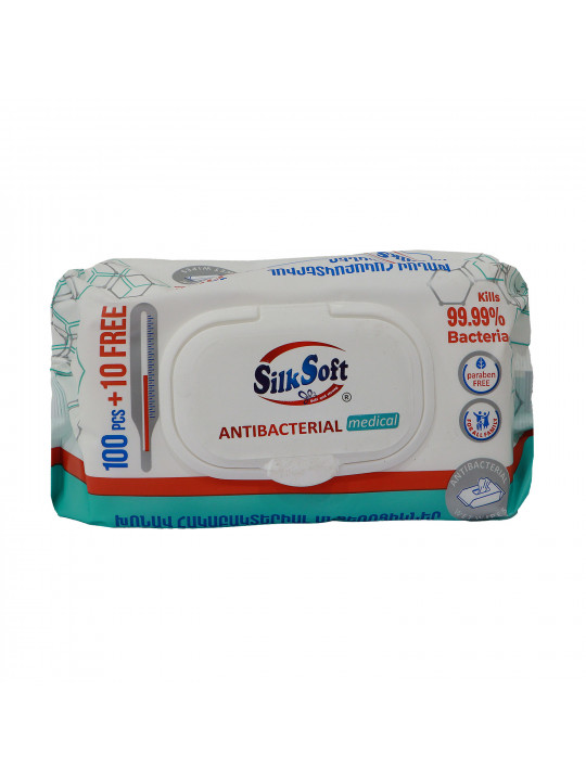 Թաց անձեռոցիկ SILK SOFT ANTIBACTERIAL 100+10PC (012188) 