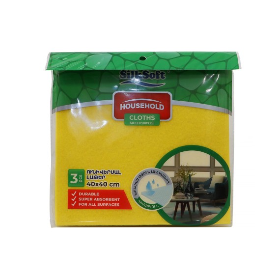 Cleaning cloth SILK SOFT UNIVERSAL 40X40 3PC (013802) 