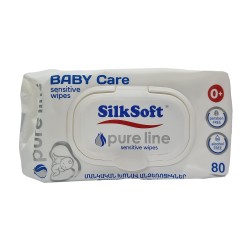 Влажные салфетки SILK SOFT Թաց Անձեռոցիկ Սիլկ Սոֆթ Pure Line Մանկական 80հ (014472) 