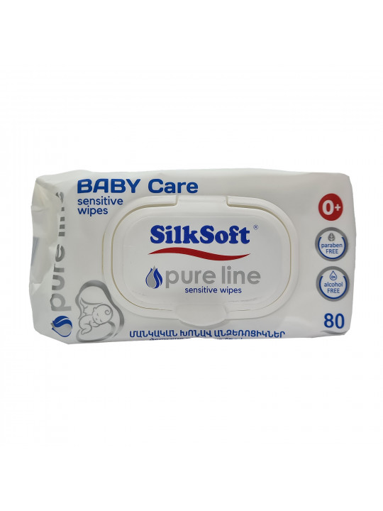 Թաց անձեռոցիկ SILK SOFT Թաց Անձեռոցիկ Սիլկ Սոֆթ Pure Line Մանկական 80հ (014472) 