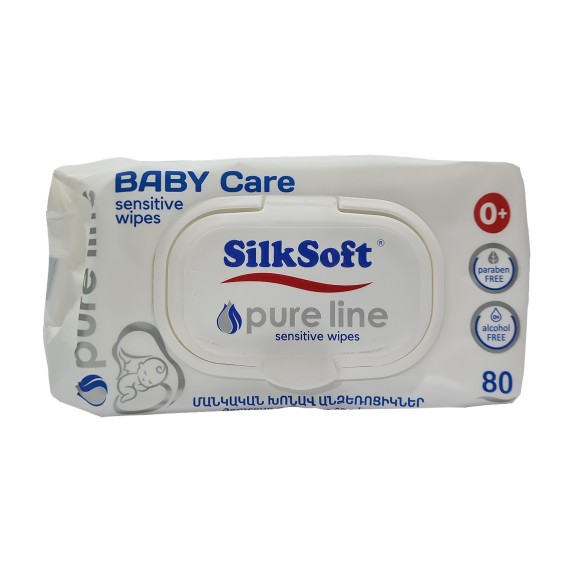 Թաց անձեռոցիկ SILK SOFT Թաց Անձեռոցիկ Սիլկ Սոֆթ Pure Line Մանկական 80հ (014472) 