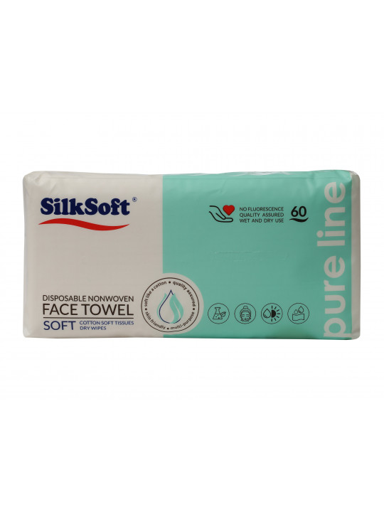 Салфетка SILK SOFT ANTIBACTERIAL FOR FACE 60 PC (014779) 