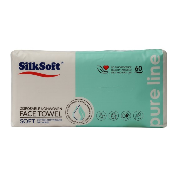 Салфетка SILK SOFT ANTIBACTERIAL FOR FACE 60 PC (014779) 