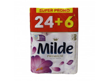 Туалетная бумага MILDE Relax Purple Strong Soft 24+6pcs (027512) 