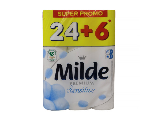 Զուգարանի թուղթ MILDE Sensetive 24+6pcs (027529) 