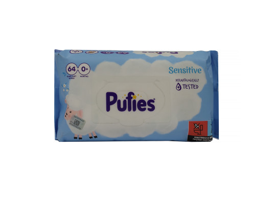 Влажные салфетки PUFIES SENSITIVE 64 WET WIPES (027543) 