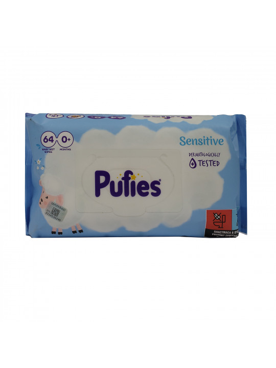 Wet wipe PUFIES SENSITIVE 64 WET WIPES (027543) 